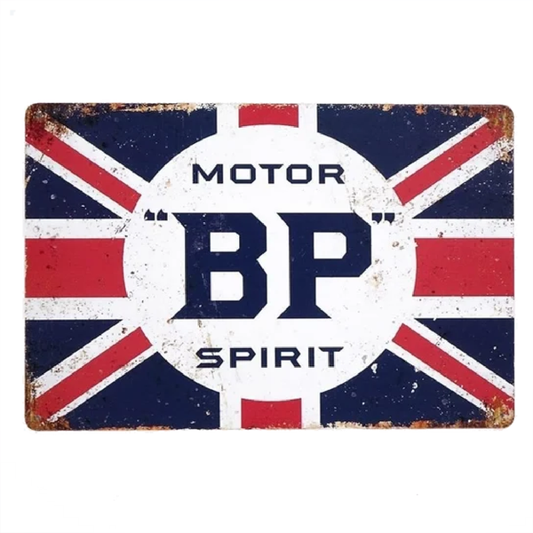 BP Motor Spirit - metalowa tabliczka dekoracyjna