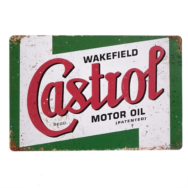 Castrol Motor Oil - metalowa tabliczka dekoracyjna