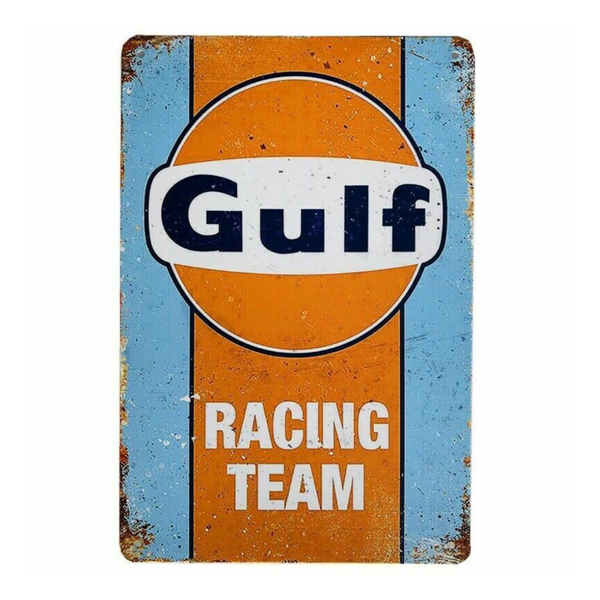 Gulf Motor Racing - metalowa tabliczka dekoracyjna