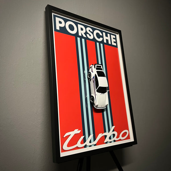 Porsche 911 Turbo (930) - Plakat 50x70 z modelem