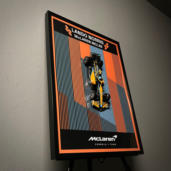 Lando Norris - McLaren MCL36 - Plakat 50x70 z modelem