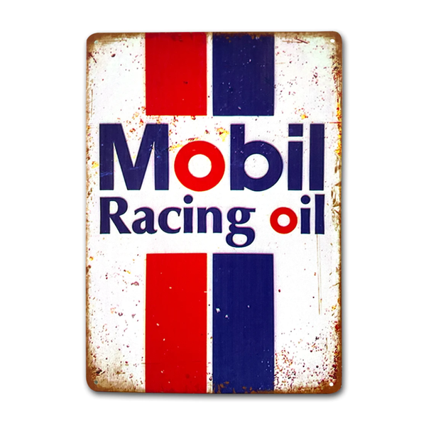 Mobil Racing Oil - metalowa tabliczka dekoracyjna