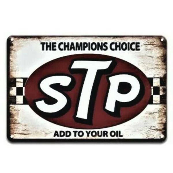 STP Champions Oil - metalowa tabliczka dekoracyjna