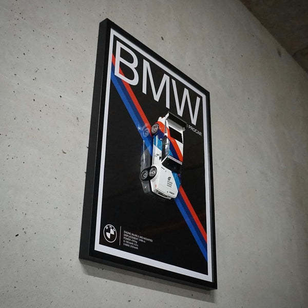 BMW M1 PROCAR - Plakat 50x70 z modelem