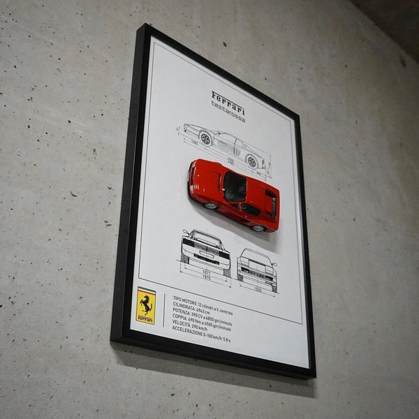 Ferrari Testarossa - Plakat 50x70 z modelem