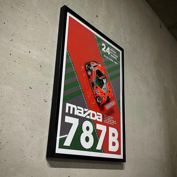 Mazda 787B - #1 24h Le Mans 1991 - Plakat 50x70 z modelem