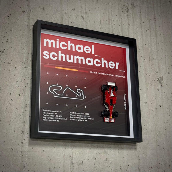 Ferrari F2004 - Michael Schumacher - Barcelona 2004 - Ramka 50x50cm